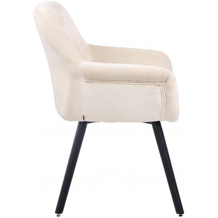 Esszimmerstuhl HLO-CP60 Samt schwarz ~ creme