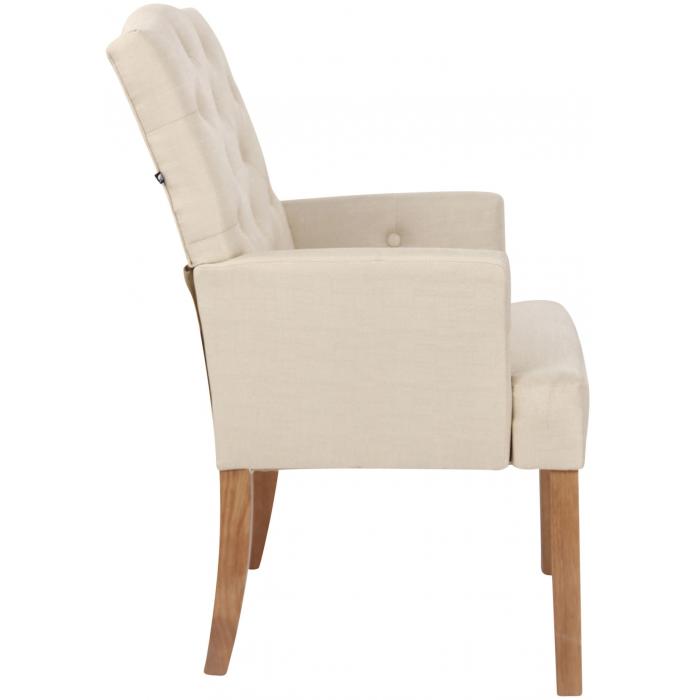 Stuhl HLO-CP81 Antik-hell Stoff ~ creme