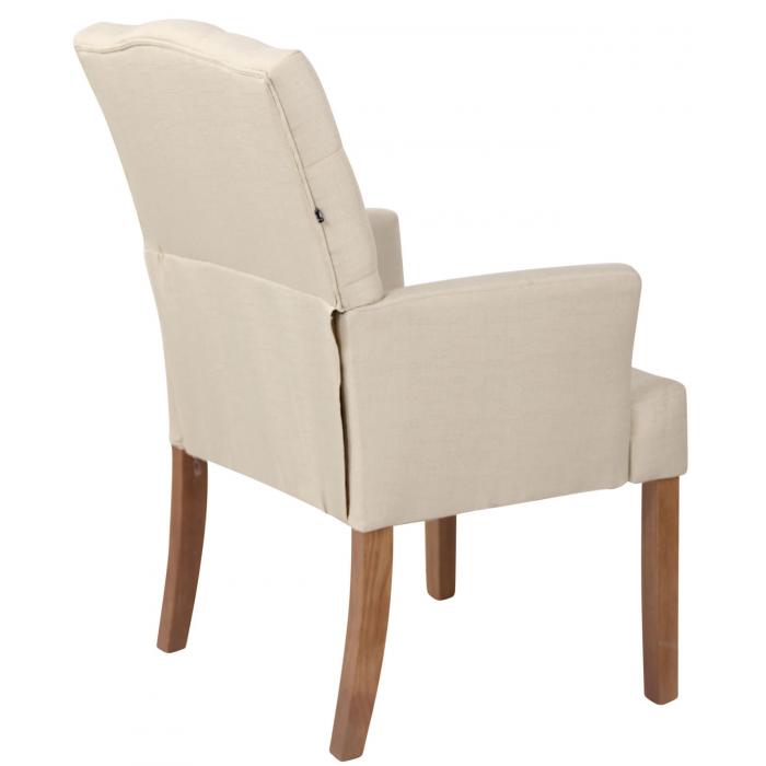 Stuhl HLO-CP81 Antik-hell Stoff ~ creme