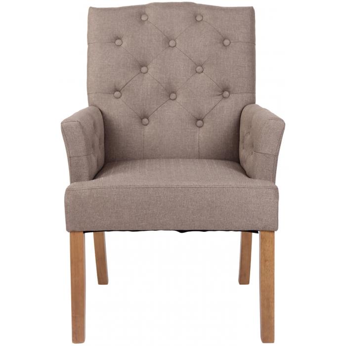 Stuhl HLO-CP81 Antik-hell Stoff ~ taupe