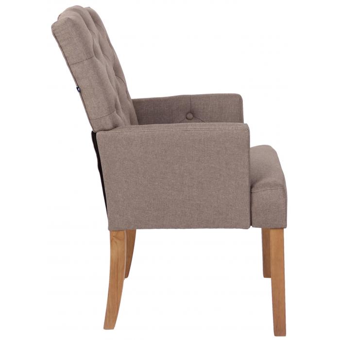 Stuhl HLO-CP81 Antik-hell Stoff ~ taupe
