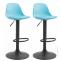 2er Set Barhocker HLO-CP24 Kunststoff schwarz ~ blau