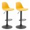 2er Set Barhocker HLO-CP24 Kunststoff schwarz ~ gelb