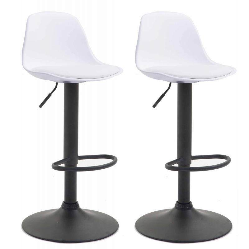 2er Set Barhocker HLO-CP24 Kunststoff schwarz ~ wei