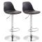 2er Set Barhocker HLO-CP24 Kunststoff chrom ~ schwarz