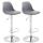 2er Set Barhocker HLO-CP24 Kunststoff chrom ~ grau