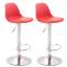 2er Set Barhocker HLO-CP24 Kunststoff chrom ~ rot