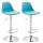 2er Set Barhocker HLO-CP24 Kunststoff chrom ~ blau