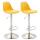 2er Set Barhocker HLO-CP24 Kunststoff chrom ~ gelb