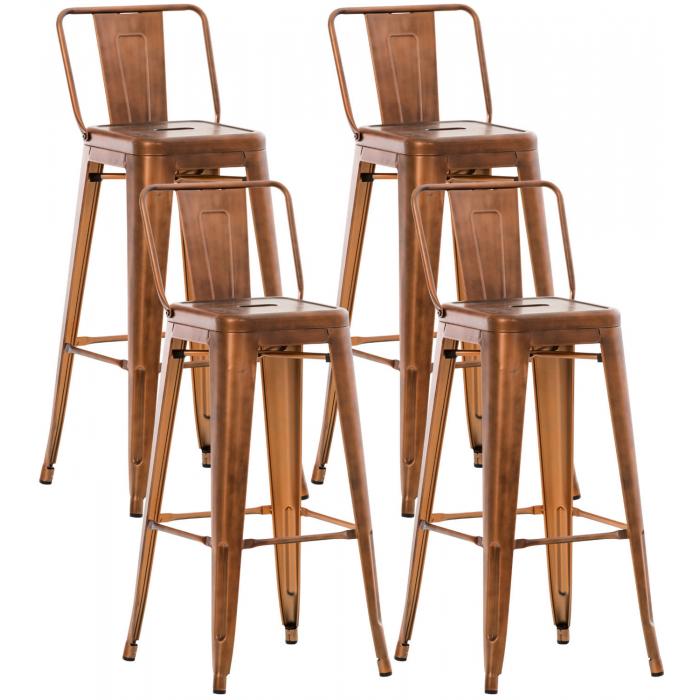 4er Set Barhocker HLO-CP38 ~ kupfer