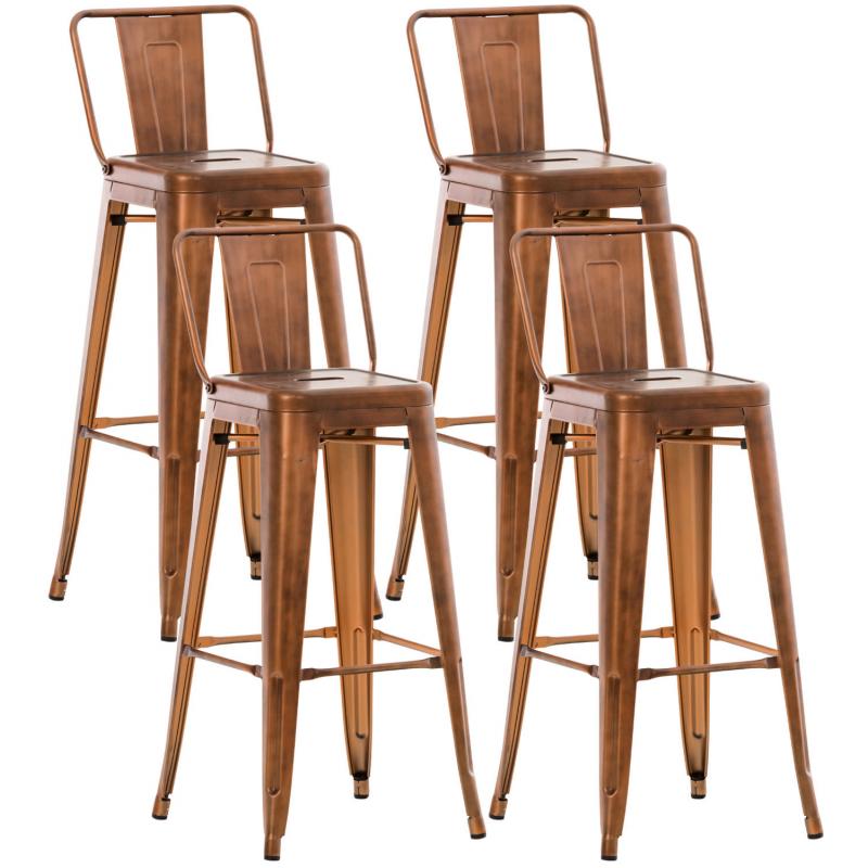 4er Set Barhocker HLO-CP38 ~ kupfer
