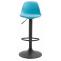 2er Set Barhocker HLO-CP24 Kunststoff schwarz ~ blau