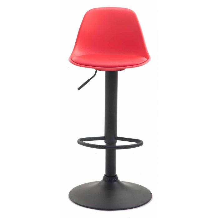 2er Set Barhocker HLO-CP24 Kunststoff schwarz ~ rot