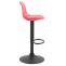 2er Set Barhocker HLO-CP24 Kunststoff schwarz ~ rot