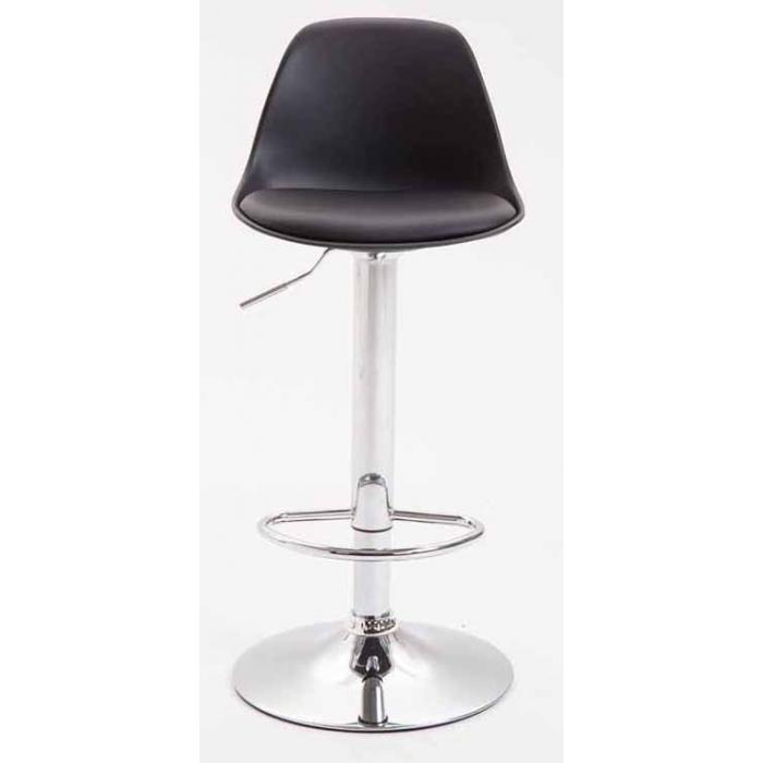 2er Set Barhocker HLO-CP24 Kunststoff chrom ~ schwarz