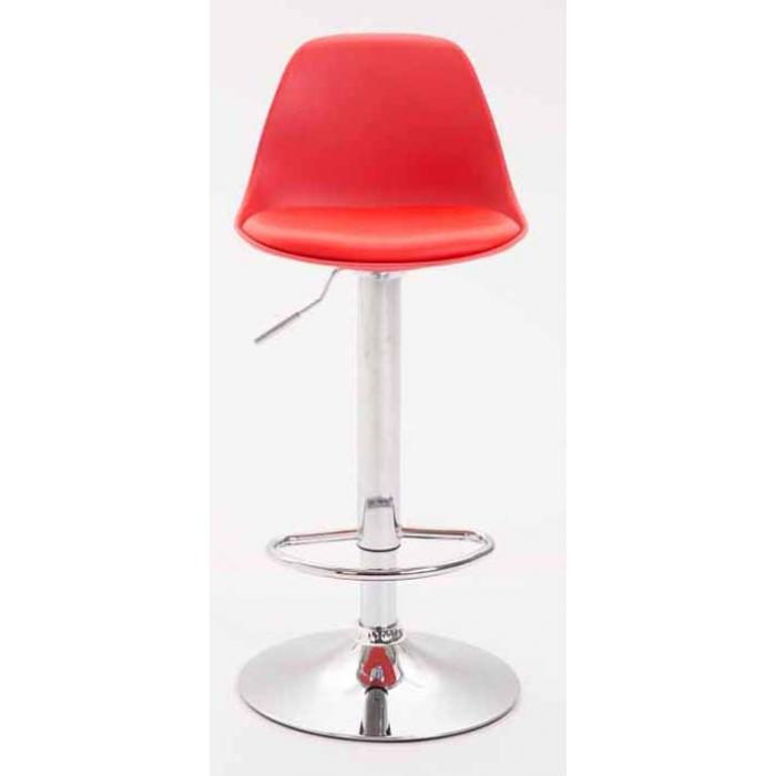 2er Set Barhocker HLO-CP24 Kunststoff chrom ~ rot