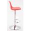 2er Set Barhocker HLO-CP24 Kunststoff chrom ~ rot