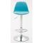 2er Set Barhocker HLO-CP24 Kunststoff chrom ~ blau