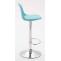 2er Set Barhocker HLO-CP24 Kunststoff chrom ~ blau