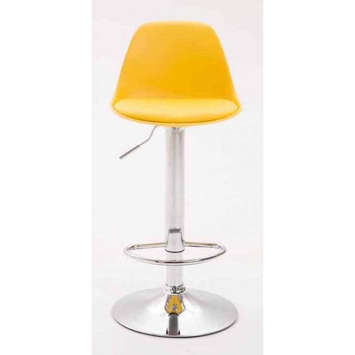 2er Set Barhocker HLO-CP24 Kunststoff chrom ~ gelb