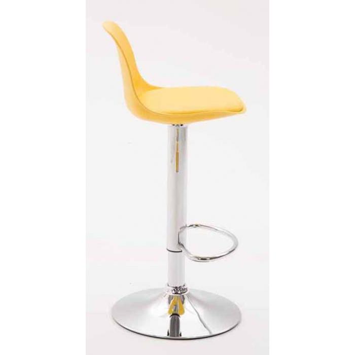 2er Set Barhocker HLO-CP24 Kunststoff chrom ~ gelb
