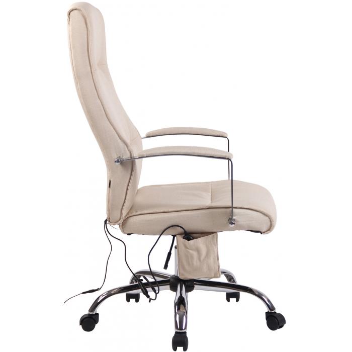 Brostuhl HLO-CP70 Stoff mit Massagefunktion ~ creme