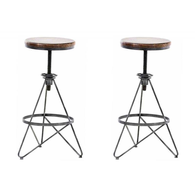 2er Set Barhocker HLO-CP22 ~ silber