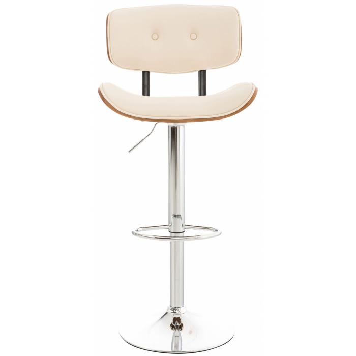 2er Set Barhocker HLO-CP232 Kunstleder ~ walnuss/creme
