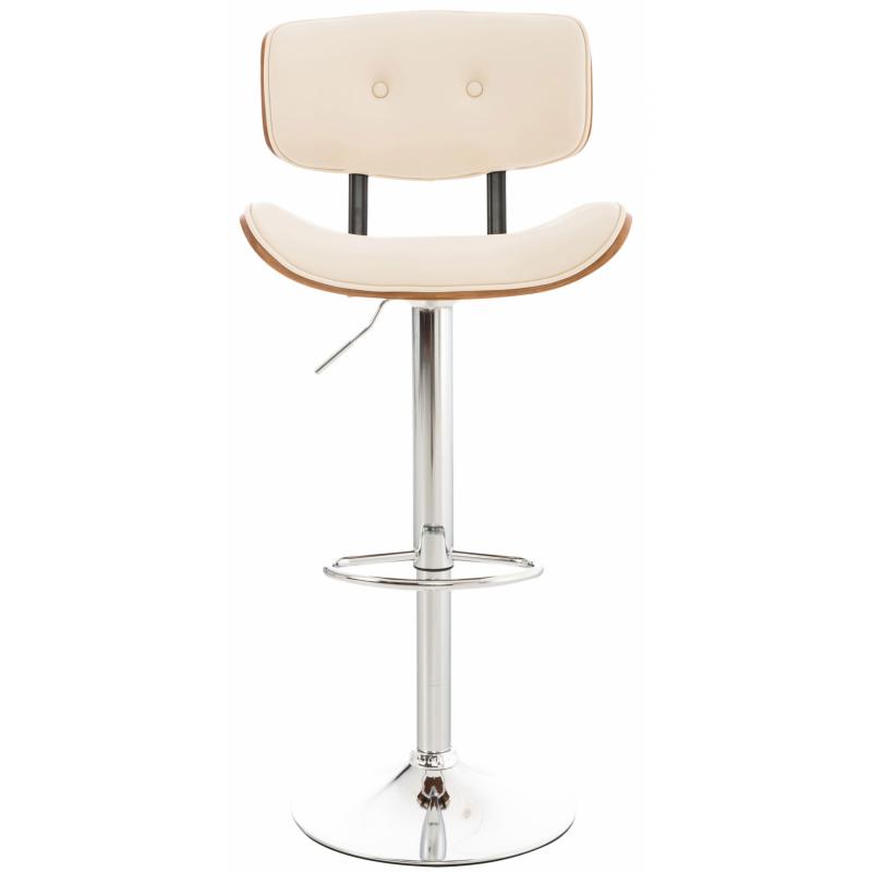 2er Set Barhocker HLO-CP232 Kunstleder ~ walnuss/creme