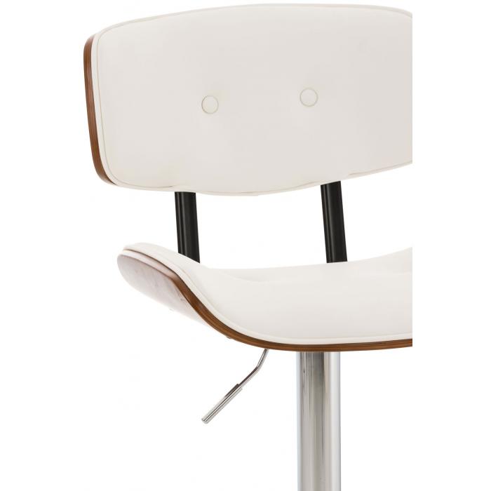2er Set Barhocker HLO-CP232 Kunstleder ~ walnuss/wei