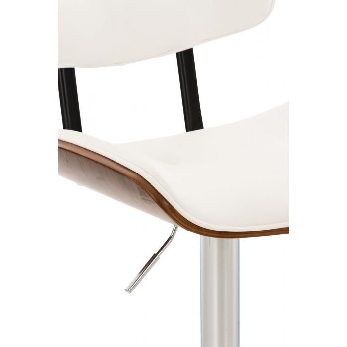 2er Set Barhocker HLO-CP232 Kunstleder ~ walnuss/wei