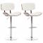 2er Set Barhocker HLO-CP232 Kunstleder ~ walnuss/wei