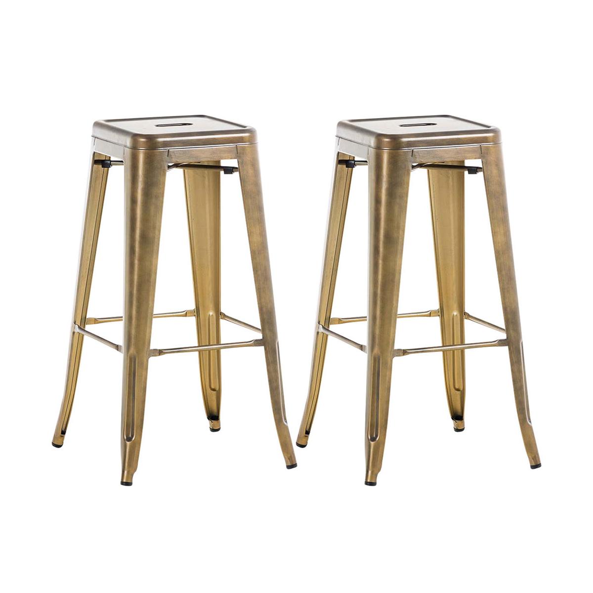 2er Set Barhocker HLO-CP21 V2 ~ gold