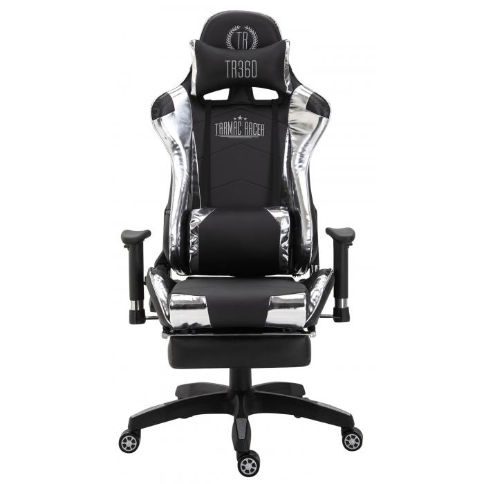 Racing Brostuhl HLO-CP82 mit Fuablage glanz ~ schwarz/wei
