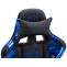 Racing Brostuhl HLO-CP82 mit Fuablage glanz ~ schwarz/blau