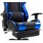 Racing Brostuhl HLO-CP82 mit Fuablage glanz ~ schwarz/blau