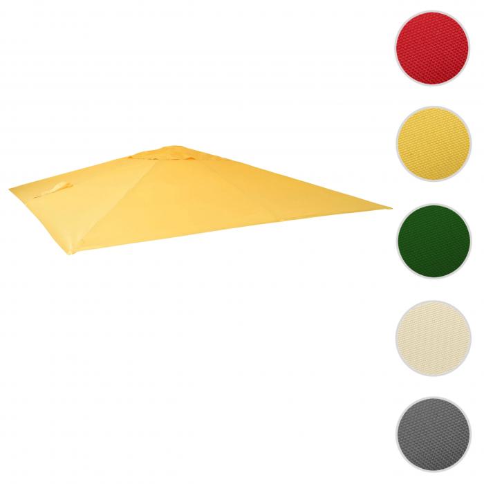 Ersatz-Bezug fr Luxus-Ampelschirm HWC-A96, Sonnenschirmbezug Ersatzbezug, 3x4m (5m) Polyester 3,5kg ~ gelb