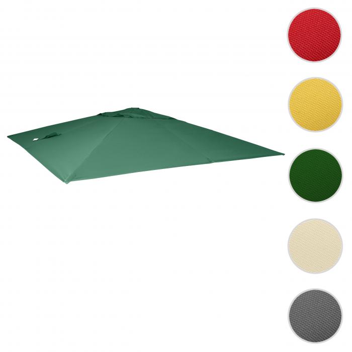 Ersatz-Bezug fr Luxus-Ampelschirm HWC-A96, Sonnenschirmbezug Ersatzbezug, 3x3m (4,24m) Polyester 2,7kg ~ dunkelgrn