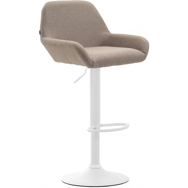 Barhocker HLO-CP8 Stoff wei ~ taupe