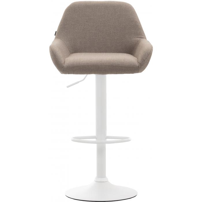 Barhocker HLO-CP8 Stoff wei ~ taupe