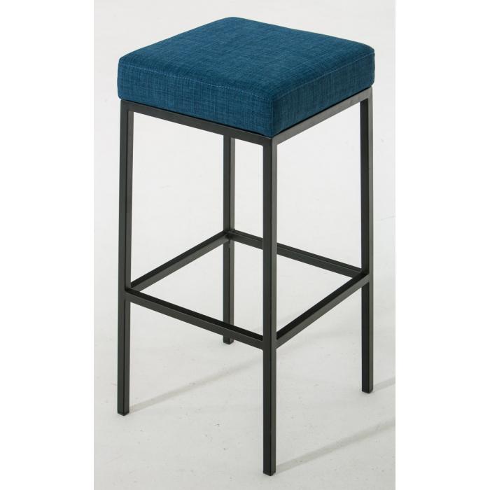 2er Set Barhocker HLO-CP41 85 Stoff schwarz ~ blau