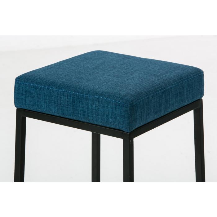 2er Set Barhocker HLO-CP41 85 Stoff schwarz ~ blau
