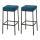 2er Set Barhocker HLO-CP41 80 Stoff schwarz ~ blau