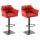 2er Set Barhocker HLO-CP1 Kunstleder schwarz ~ rot