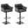 2er Set Barhocker HLO-CP1 Kunstleder schwarz ~ grau