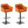 2er Set Barhocker HLO-CP1 Kunstleder schwarz ~ orange