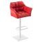 2er Set Barhocker HLO-CP1 Kunstleder wei ~ rot