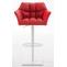 2er Set Barhocker HLO-CP1 Kunstleder wei ~ rot