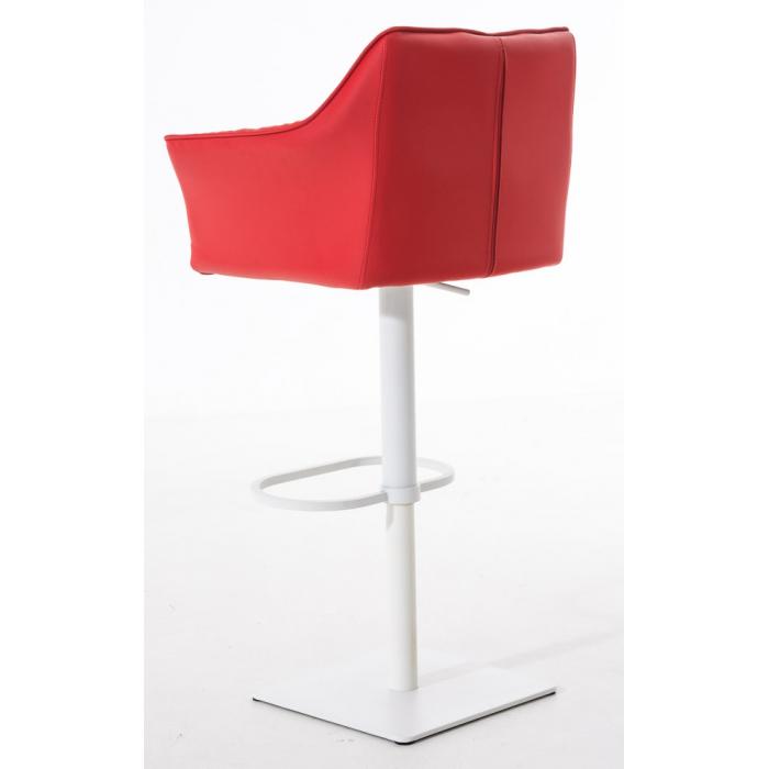 2er Set Barhocker HLO-CP1 Kunstleder wei ~ rot