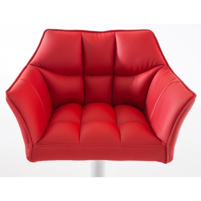 2er Set Barhocker HLO-CP1 Kunstleder wei ~ rot